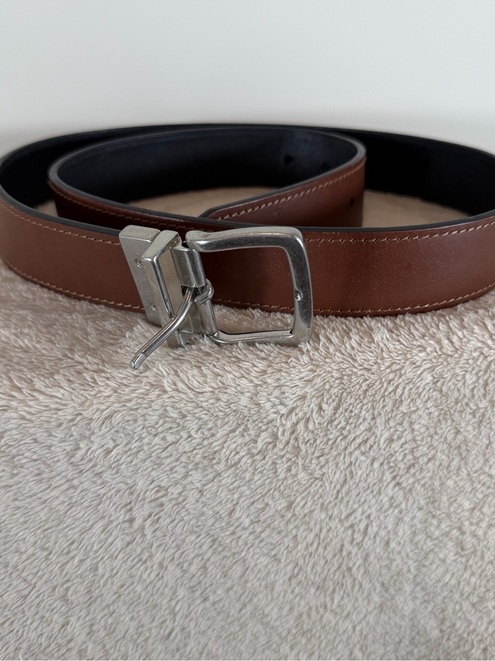 Polo by Ralph Lauren Brown Leather Belt with Silver Buckle Length 46”